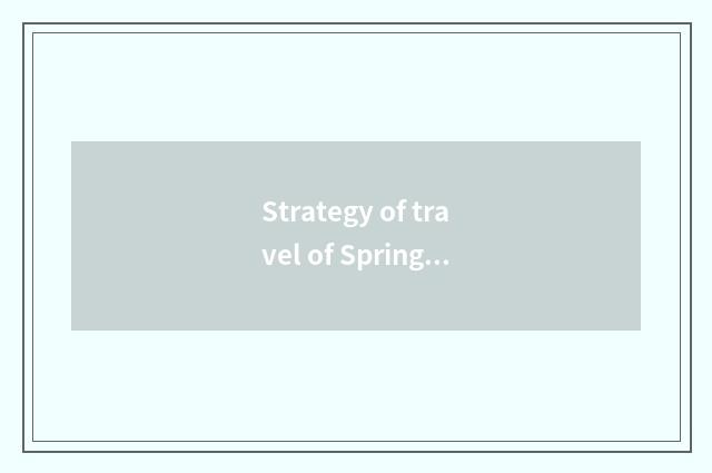Strategy of travel of Spring Festival current state?