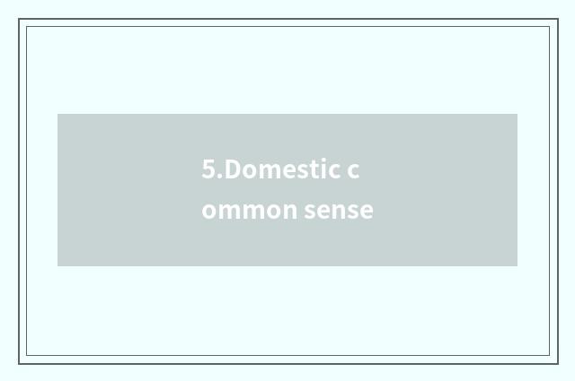 5.Domestic common sense
