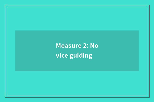 Measure 2: Novice guiding
