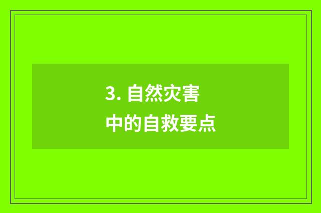 3. 自然灾害中的自救要点