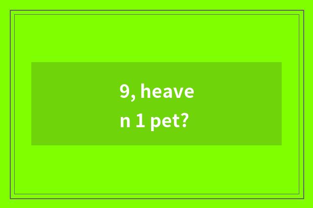 9, heaven 1 pet?