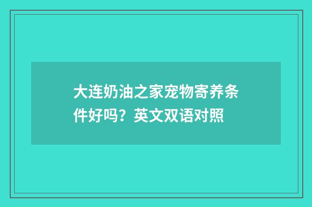 大连奶油之家宠物寄养条件好吗?英文双语对照