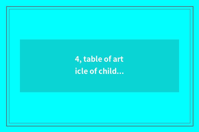 4, table of article of children mental health?