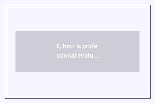 6, how is professional evaluation evaluated?