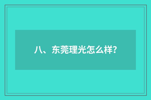 八、东莞理光怎么样?