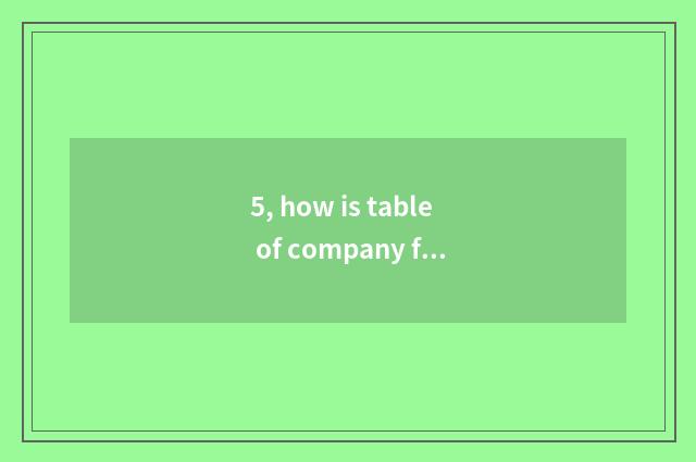 5, how is table of company food festival language written?