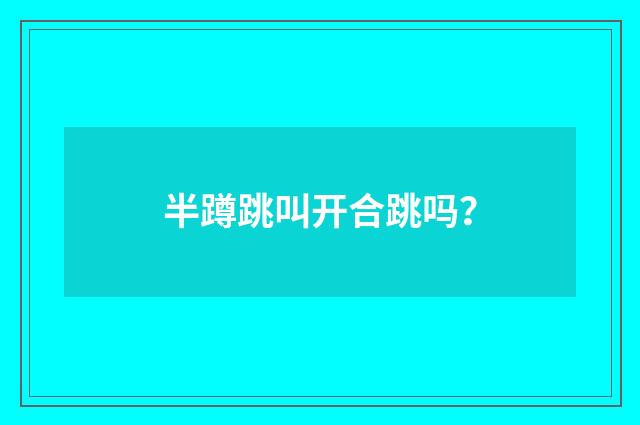 半蹲跳叫开合跳吗?