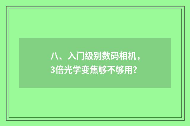 八、入门级别数码相机,3倍光学变焦够不够用?