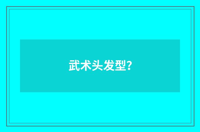 武术头发型?
