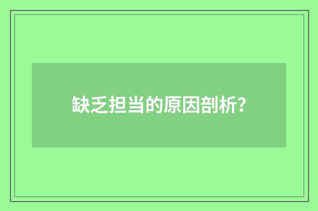 缺乏担当的原因剖析?