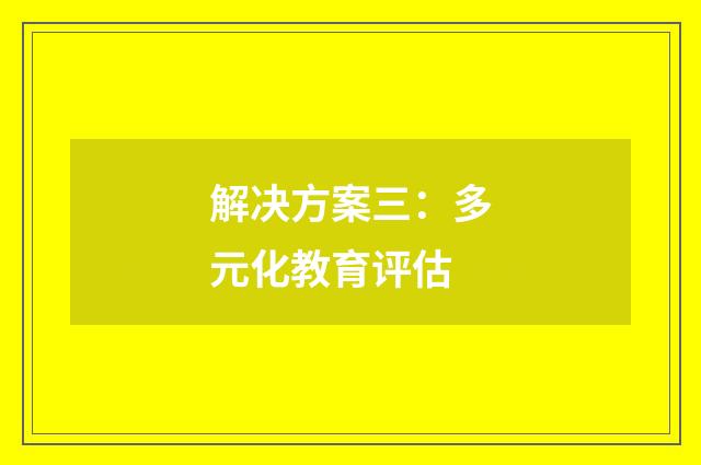 解决方案三:多元化教育评估