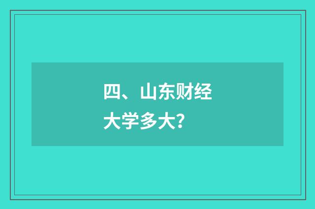 四、山东财经大学多大？