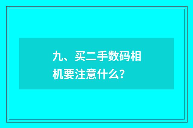 九、买二手数码相机要注意什么？