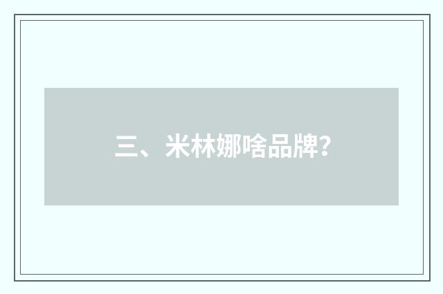 三、米林娜啥品牌?
