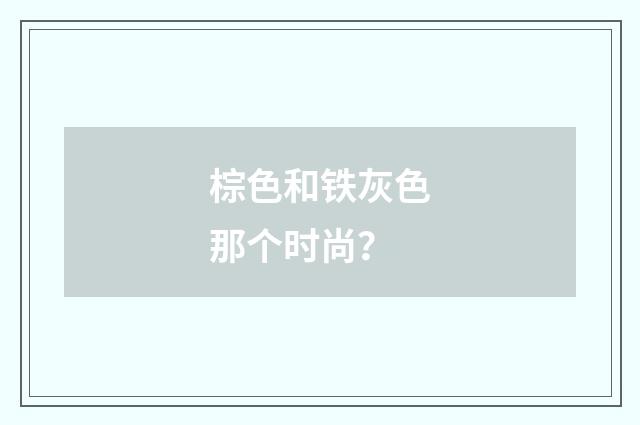 棕色和铁灰色那个时尚?