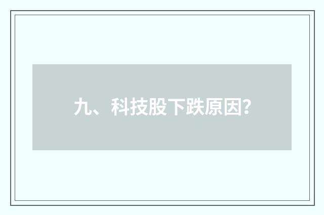 九、科技股下跌原因?