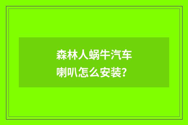 森林人蜗牛汽车喇叭怎么安装?