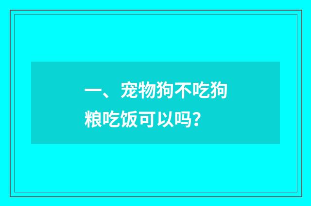 一、宠物狗不吃狗粮吃饭可以吗?