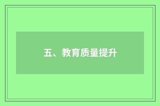 五、教育质量提升