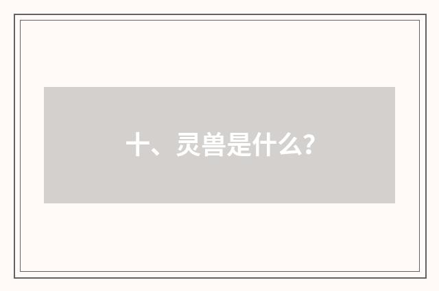 十、灵兽是什么？