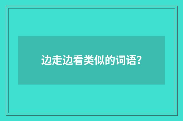 边走边看类似的词语?