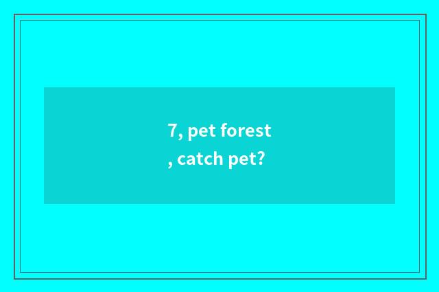7, pet forest, catch pet?