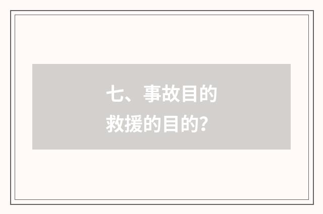七、事故目的救援的目的?