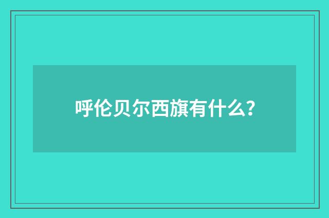 呼伦贝尔西旗有什么？