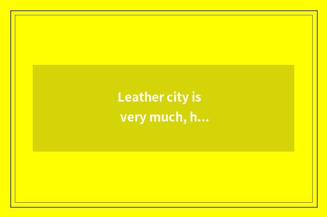 Leather city is very much, hear city of Hai Ning leather is very good, who knows