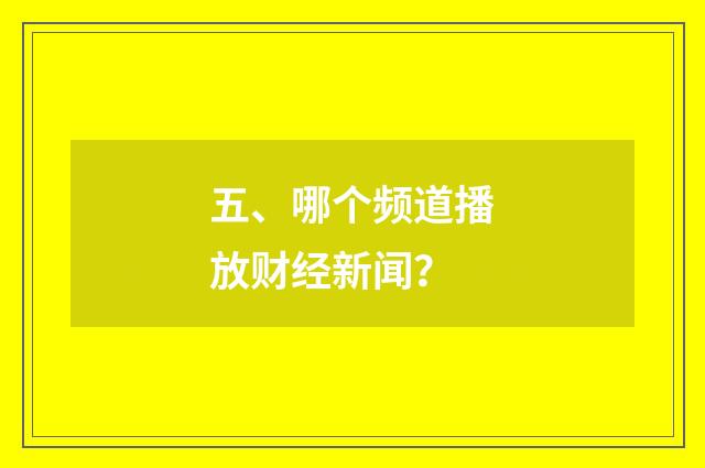 五、哪个频道播放财经新闻?