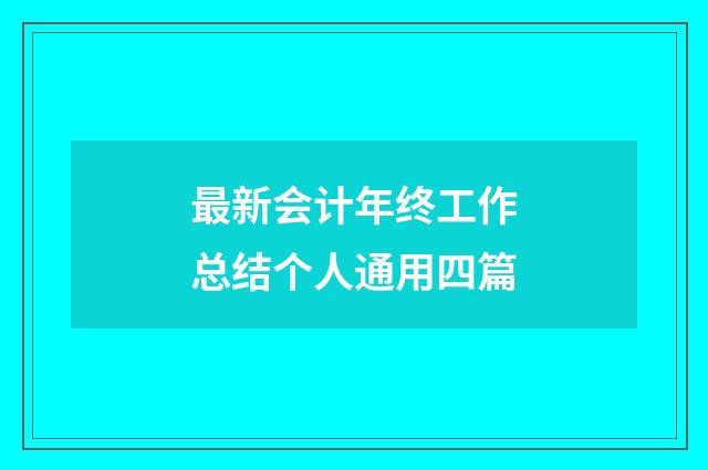 最新会计年终工作总结个人通用四篇