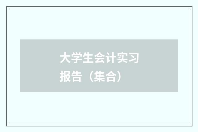 大学生会计实习报告(集合)