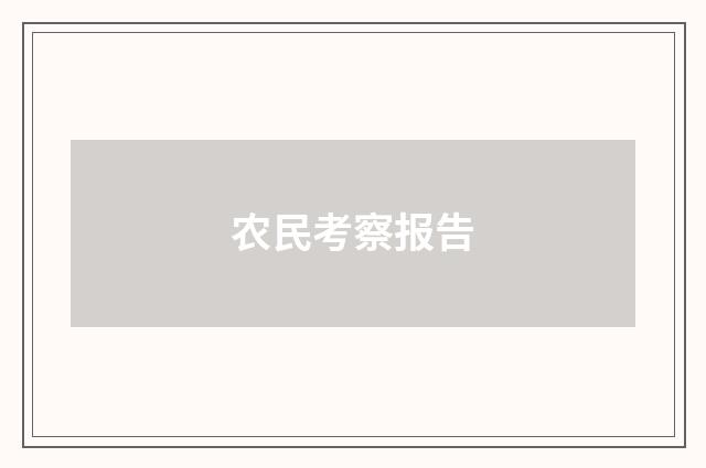 农民考察报告