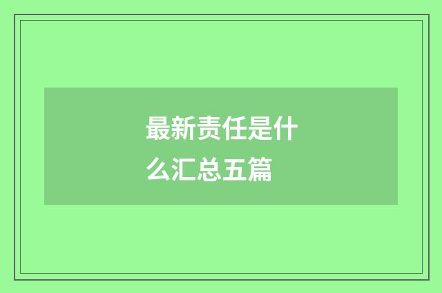 最新责任是什么汇总五篇