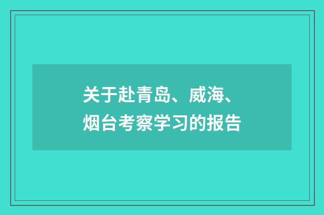 关于赴青岛、威海、烟台考察学习的报告