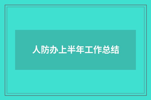 人防办上半年工作总结