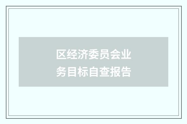 区经济委员会业务目标自查报告