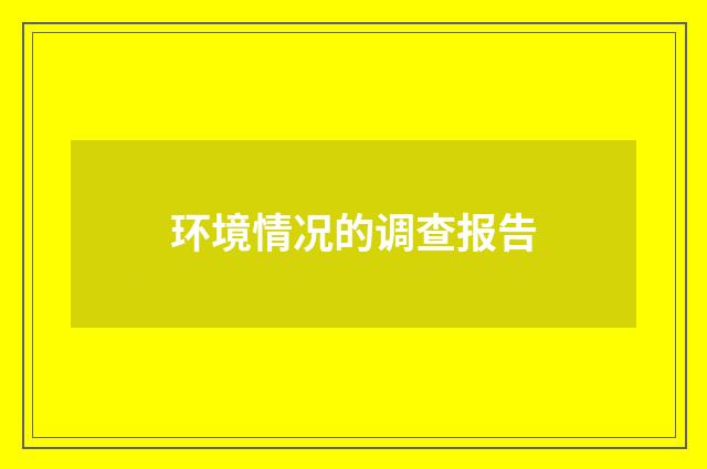 环境情况的调查报告
