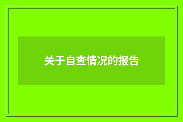 关于自查情况的报告