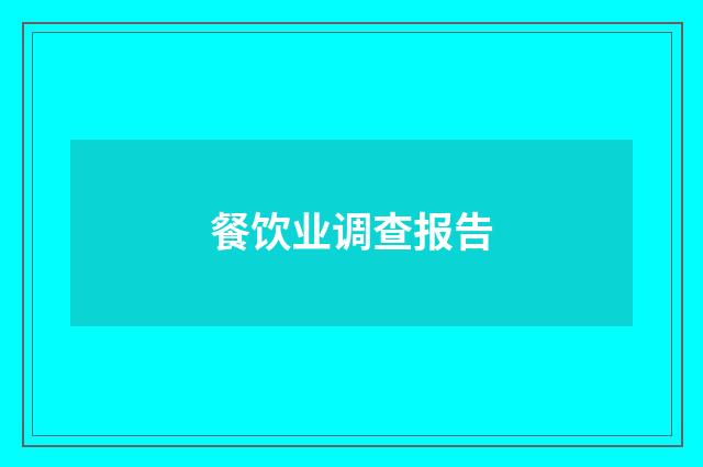 餐饮业调查报告