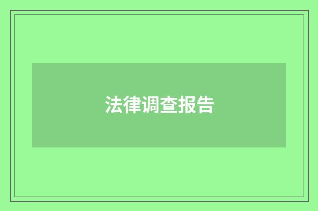 法律调查报告
