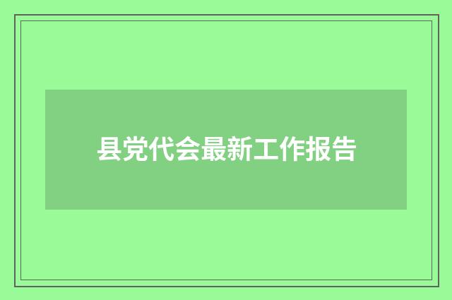 县党代会最新工作报告