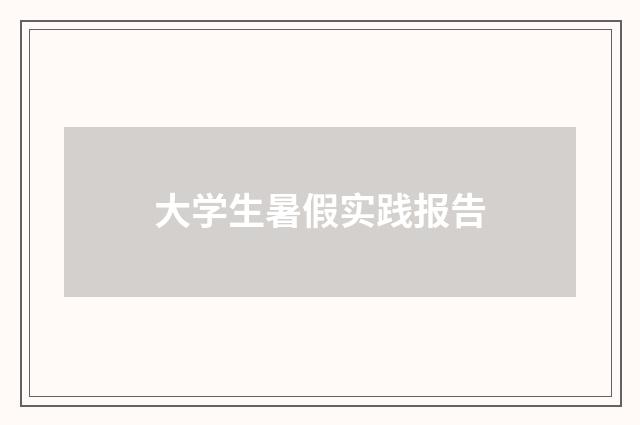大学生暑假实践报告