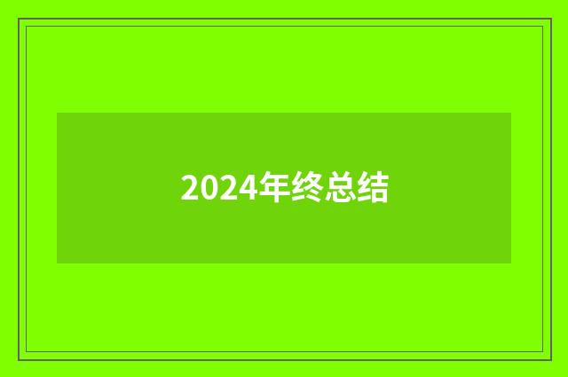 2024年终总结