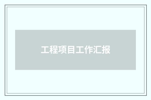 工程项目工作汇报