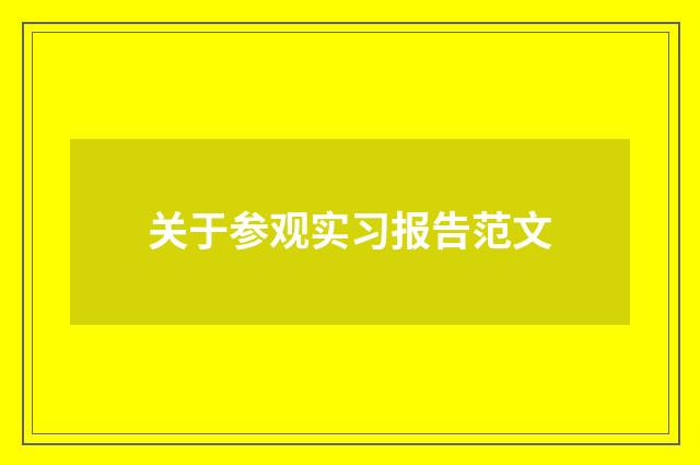关于参观实习报告范文
