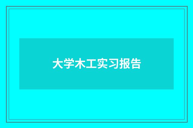 大学木工实习报告