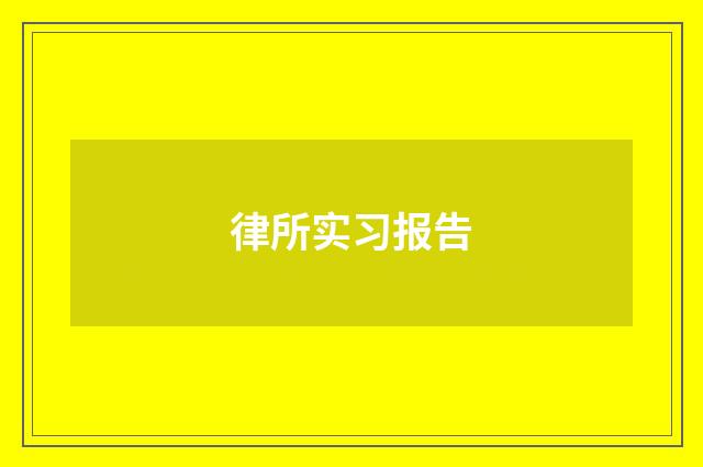 律所实习报告