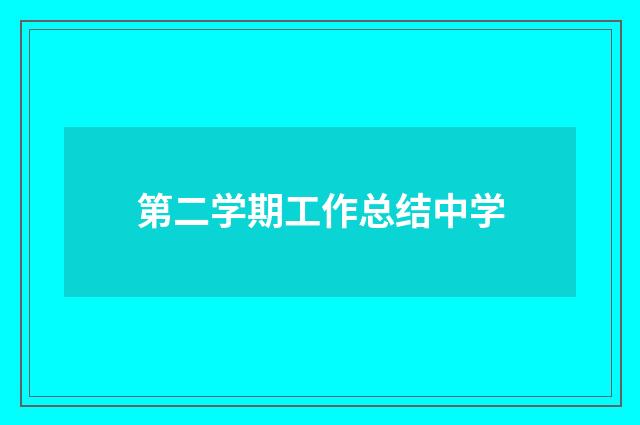 第二学期工作总结中学