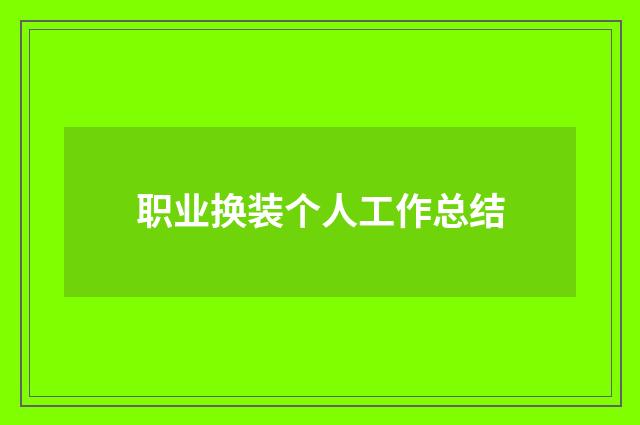 职业换装个人工作总结